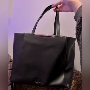 KATE SPADE NEW YORK Lenora Camden Way Black Leather Tote Handbag